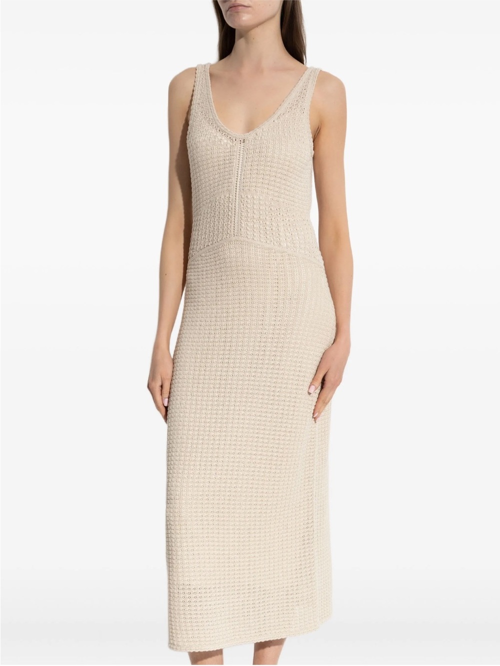 Theory Beige Knit Midi cotton Dress NWT - Picture 6 of 8